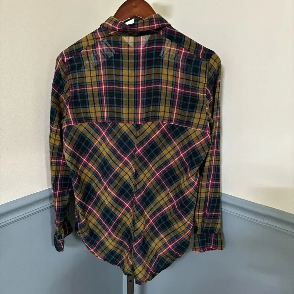 Free People Multicolor Plaid Button Down Shirt - Picture 5 of 5